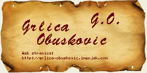 Grlica Obušković vizit kartica
